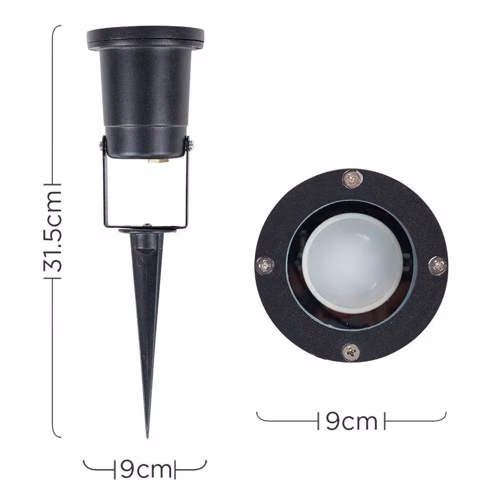 ValueLights Derwent Set of 2 Black Aluminium Modern Outdoor Ground Spike and Wall Mount Lights – 5