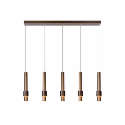 Lucide Margary Dimmable Modern LED Suspended Pendant Light in Brown – 1