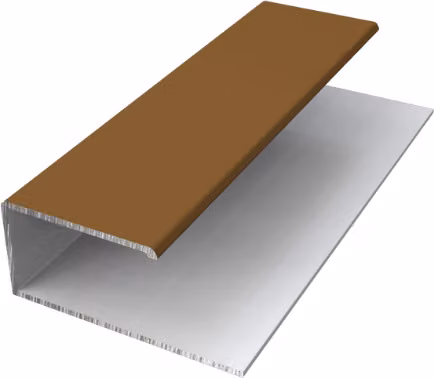Naturale Aluminium J Edge Trim for Malted Oak Cladding, Brown, Pack of 2, Length: 3 m