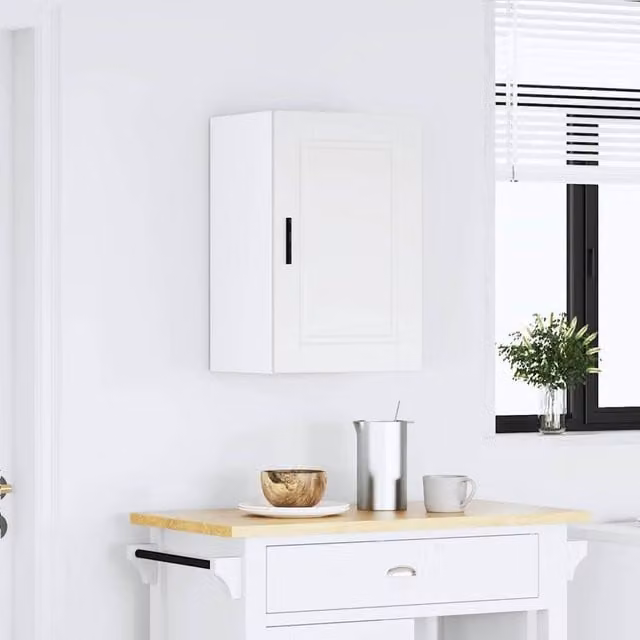 Berkfield Home Porto White Kitchen Wall Cabinet in Engineered Wood, W/D/H: 60.0 x 31.0 x 40.0 cm