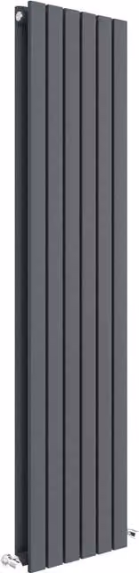 Balterley Lucia Square Vertical Double Panel Radiator, Grey Anthracite, H: 150 cm x W: 35.4 cm
