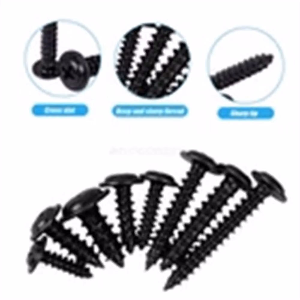 Nordara Black Self-Drilling Steel Wafer Head Phillips Screws for Timber and Metal, Length: 165 mm – 3
