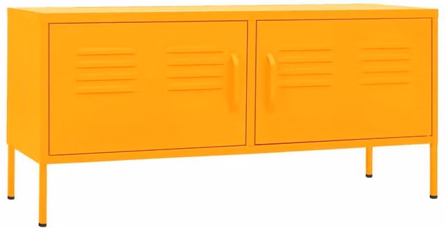Berkfield Home Industrial TV Cabinet in Mustard Yellow, W/D/H: 105 x 35 x 50 cm