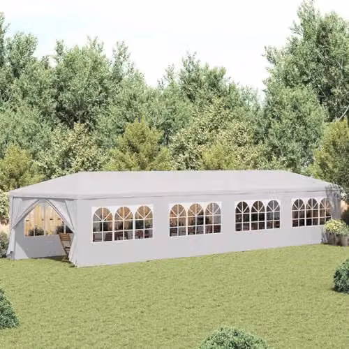 vidaXL Garden Marquee in White with Windows, W: 300 cm, D: 1200 cm, H: 255 cm – 2