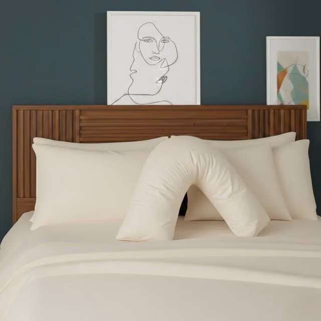 Snug City V Shape Maternity Pillowcase in Beige Polycotton
