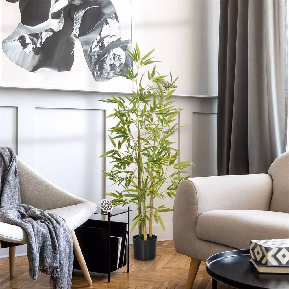Nordara Artificial Bamboo Tree in Green with Pot, Height: 120 cm – 2