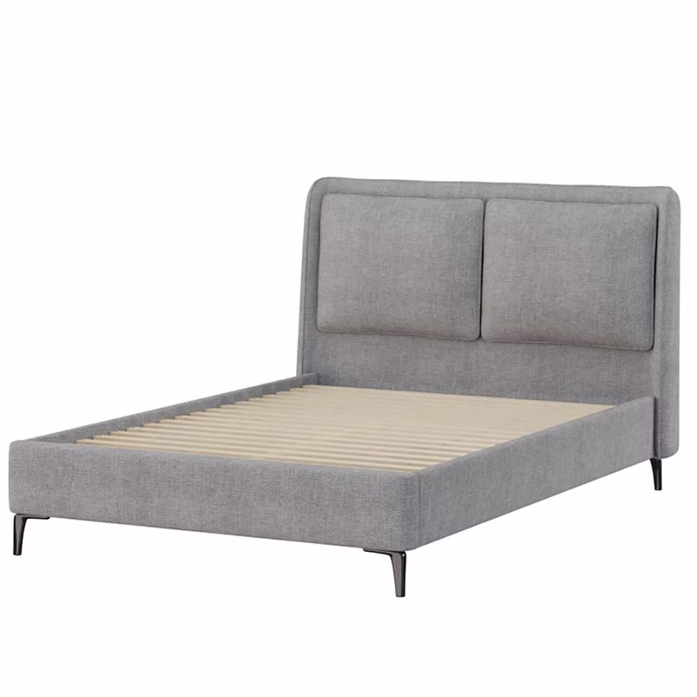 Snuggle Beds Cecilia Pillow Back Upholstered Bed Frame in Grey Silver, King Size (180 x 200 cm) – 5