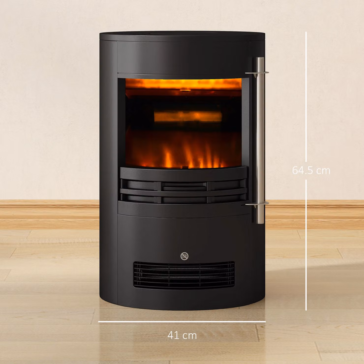 HOMCOM Electric Freestanding Stove Heater with Thermostat Control in Black – 3