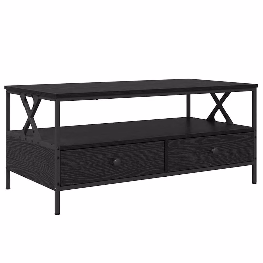Berkfield Home Modern Black Oak Coffee Table with Lift Mechanism, W/D/H: 100 x 51 x 45 cm – 3