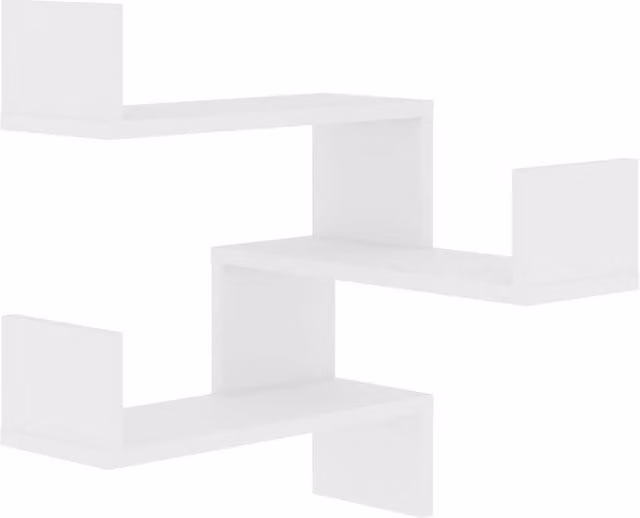 Berkfield Home White Wall Mounted Corner Shelf in MDF, W/D/H: 40 x 40 x 50 cm