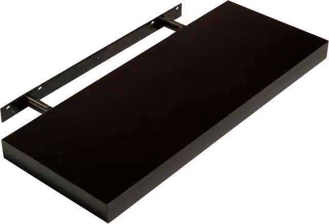 My Home Gloss Black Floating Shelf Kit, 90 cm