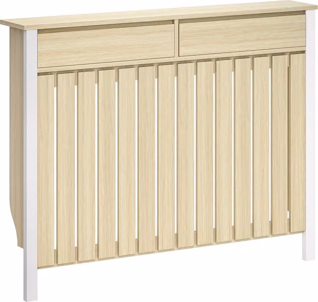HOMCOM Rustic-Look Oak Radiator Cover W: 93 cm, H: 119 cm – 1