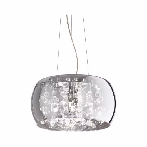 Netlighting Audi 5 Light Round Suspended Ceiling Pendant in Grey with Smokey Glass and G9 Bulbs