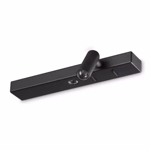Ideal Lux Bonne Nuit Right LED Reading Wall Light in Black with 3000K Warm White Light