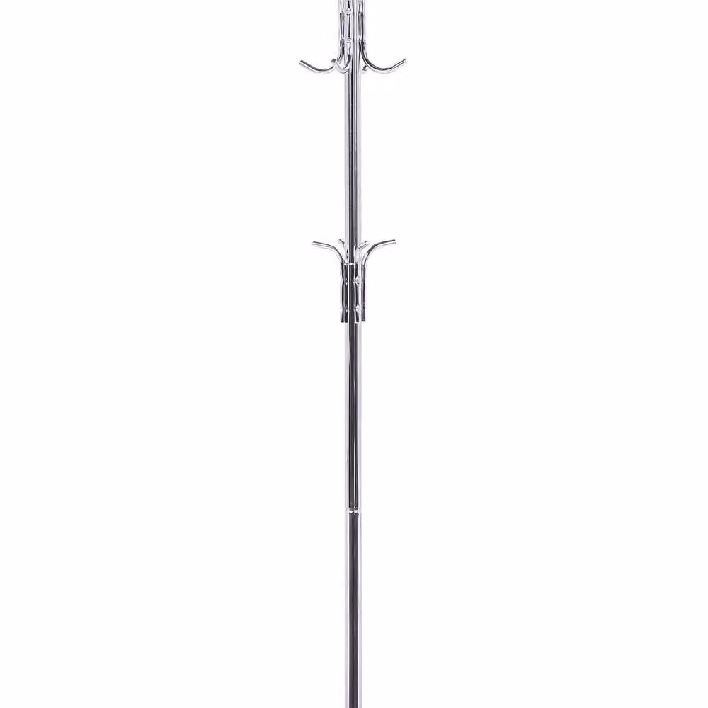Wyld and Coco Glamour Industrial Silver Steel Freestanding Coat Stand with Distributed Point Hooks – 2
