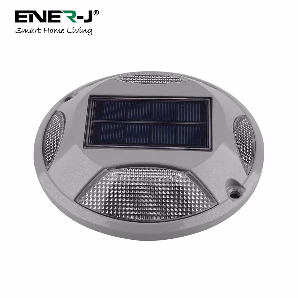 ENER-J Pack of 2 Solar LED Ground Recessed Lights, IP65 Waterproof, Colour Switchable RGB, Grey – 2