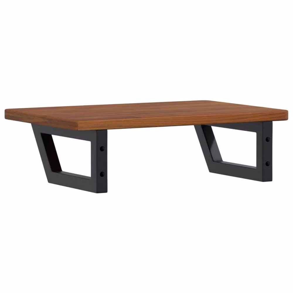 Berkfield Home Wall Mounted Basin Shelf in Brown Oak and Steel – 3