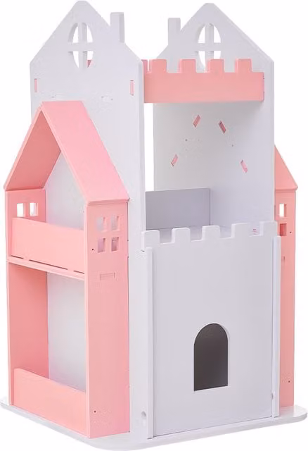 KOMORE Kids 3-Tier Rotating Castle Bookcase in Pink