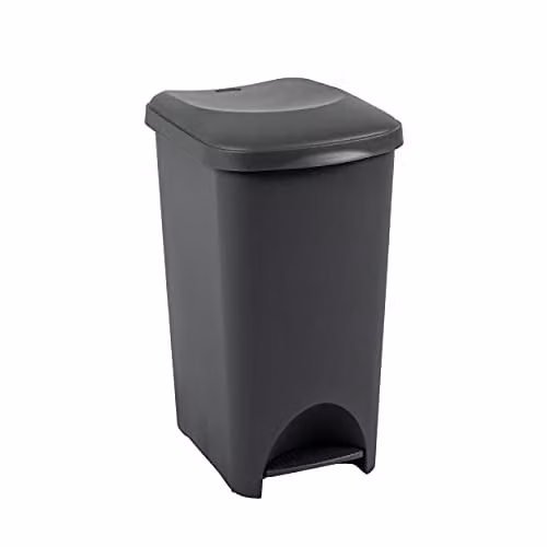 Addis Eco Made 100 Percent Plastic Family Kitchen Pedal Bin, Grey, 40 Litre, W/D/H: 40.0 x 29.0 x 55.5 cm