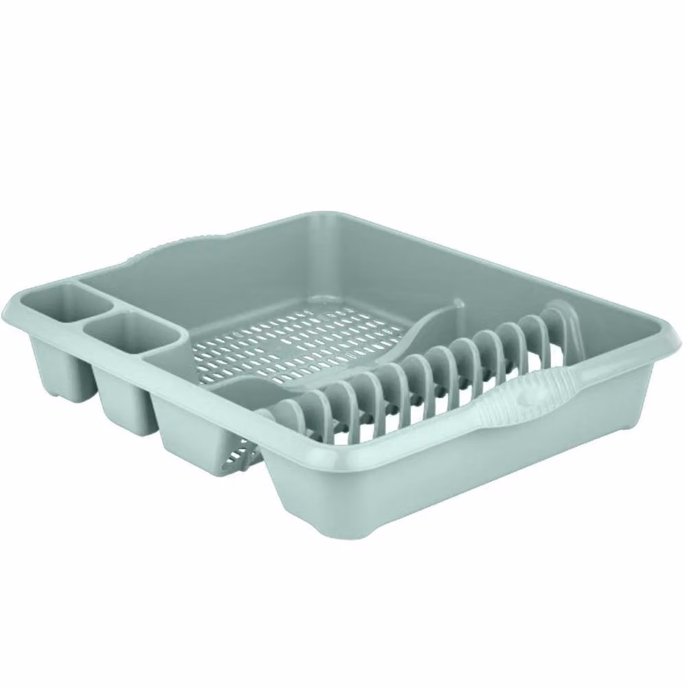 FLAVORA Green Plastic Kitchen Dish Drainer with Cutlery Holder – 2