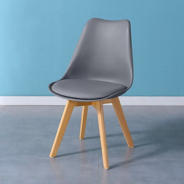 Kosy Koala Set of 4 Modern Grey Plastic and Wood Dining Chairs