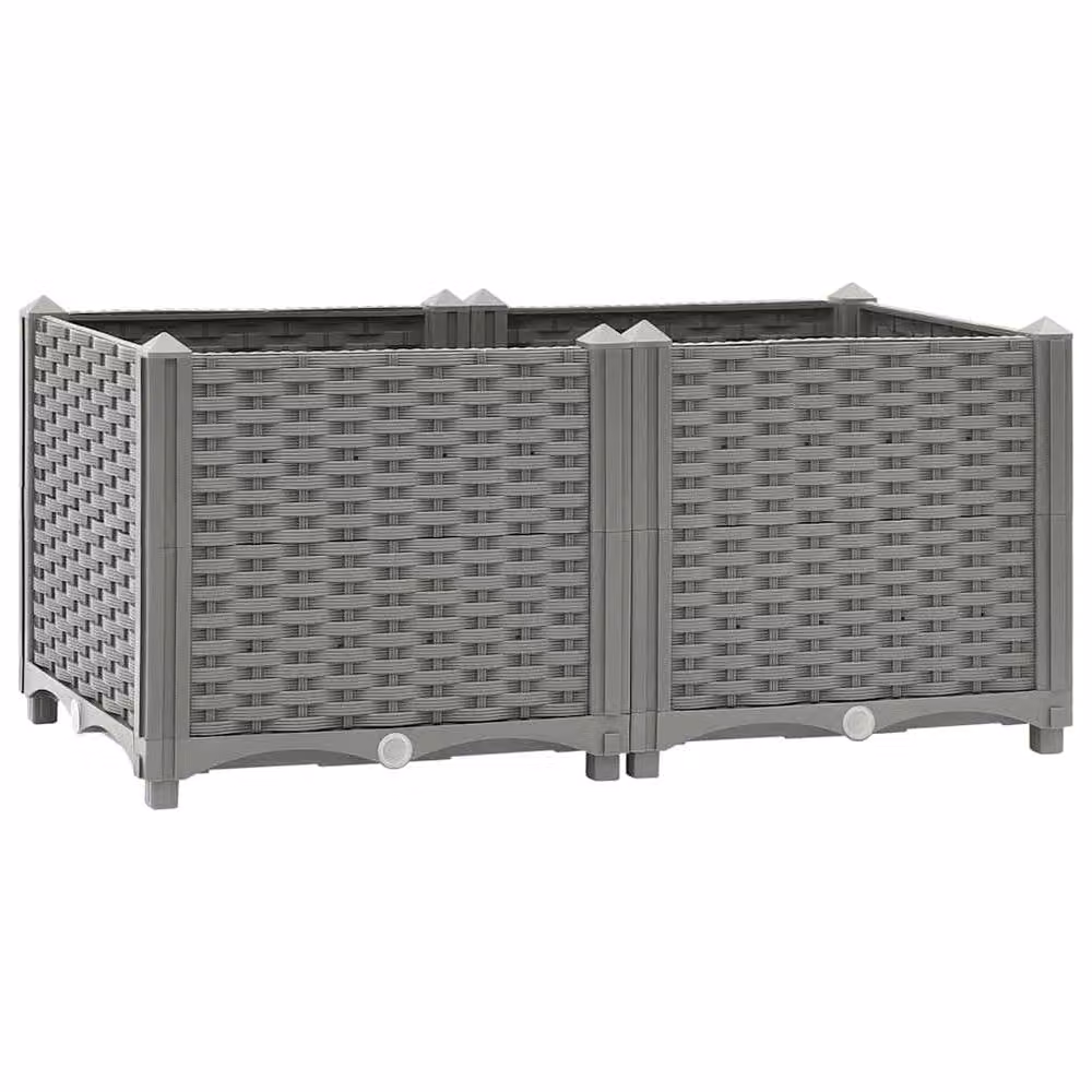 Berkfield Home Grey Polypropylene Raised Bed W: 80 cm, D: 40 cm, H: 38 cm – 2
