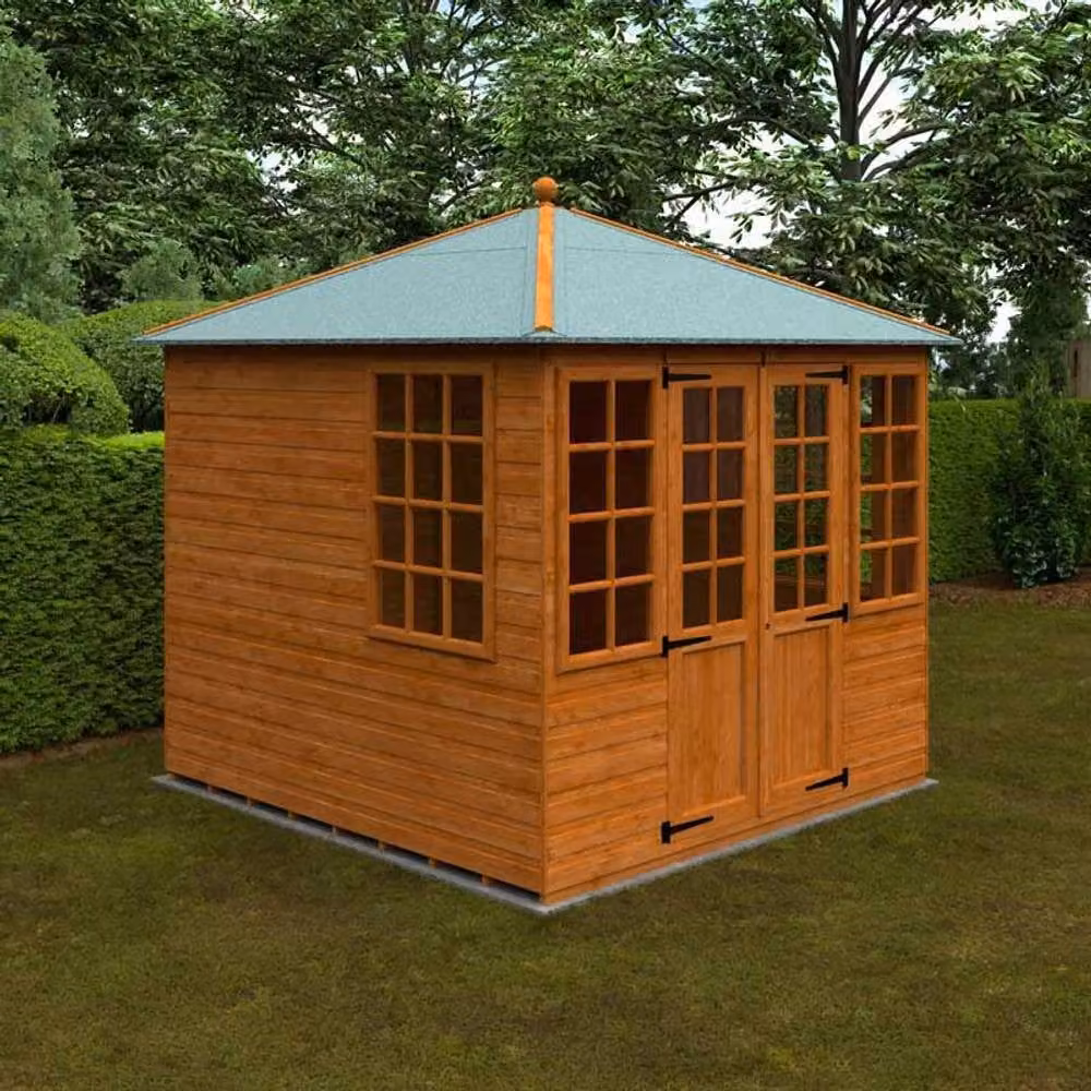 Buttercup Farm Georgian Pyramid 12mm Wooden Shed in Burnt Orange – 2