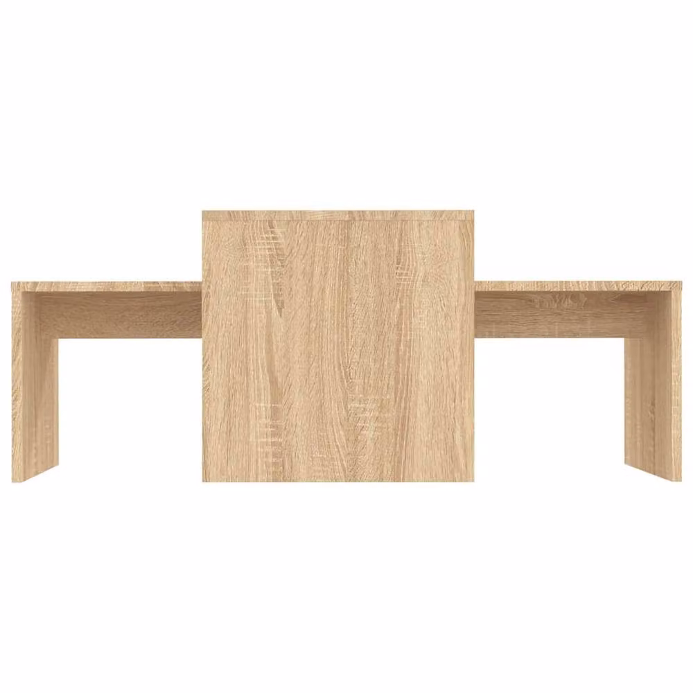Berkfield Home Sonoma Oak Coffee Table Set in Light Brown, W/D/H: 100 x 48 x 40 cm – 2