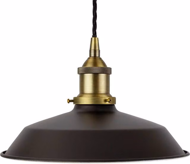 SE Home Trinity Small Metal Pendant Light in Matt Black and Antique Brass