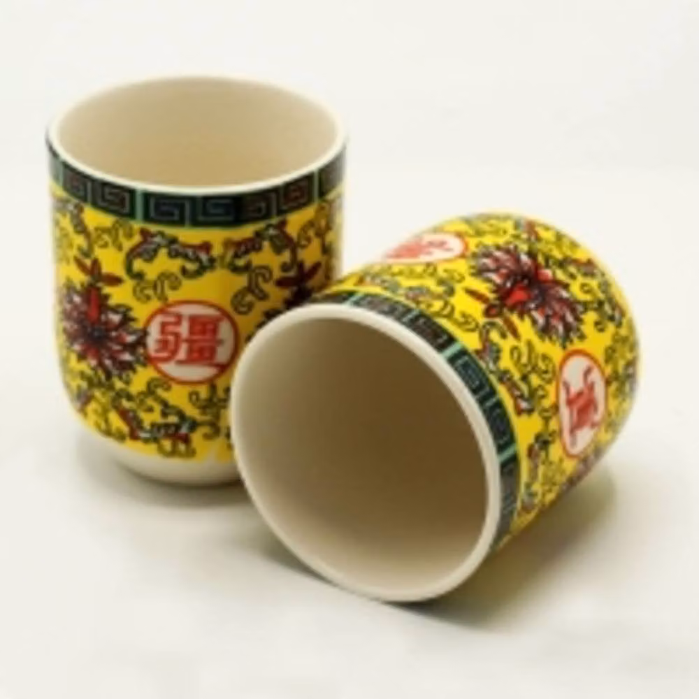 Serenityy Ceramic Herbal Tea Cups, Yellow, Set of 6 – 2
