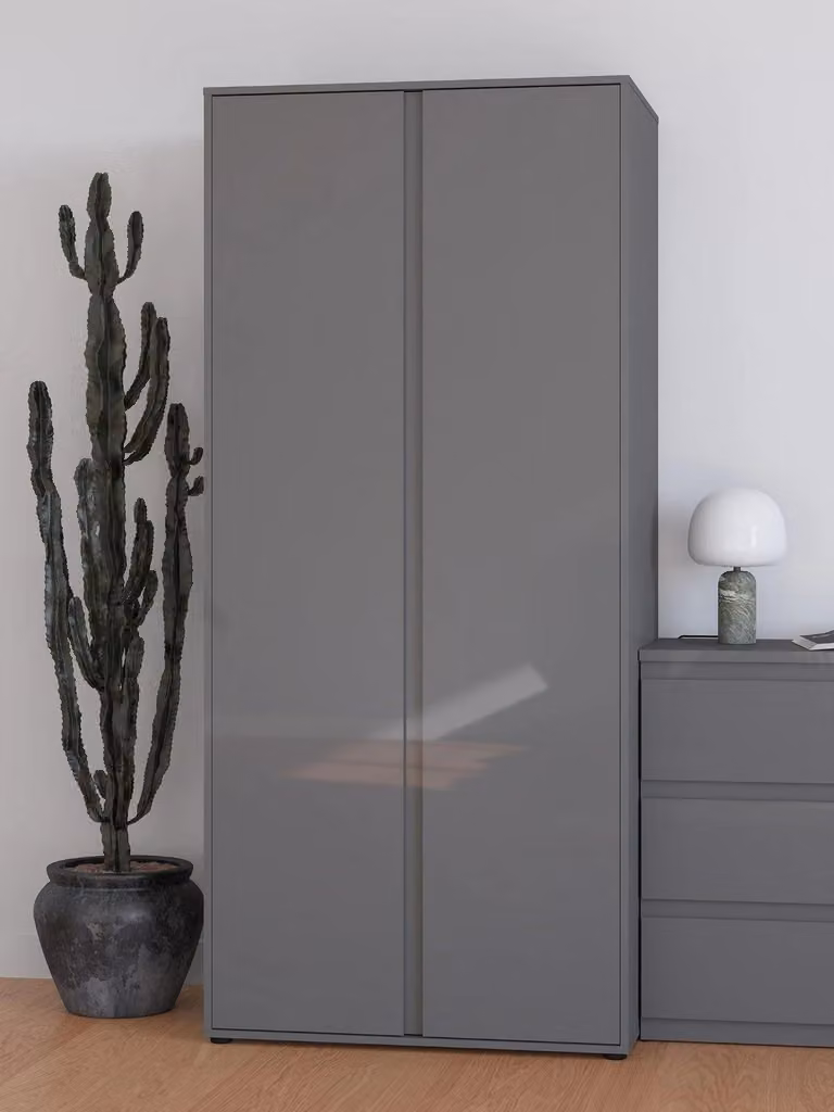 Layton Gloss 2 Door Sliding Wardrobe in Grey
