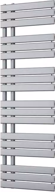 UK Radiators Tristan Silver Steel Towel Radiator, Height: 156.4 cm