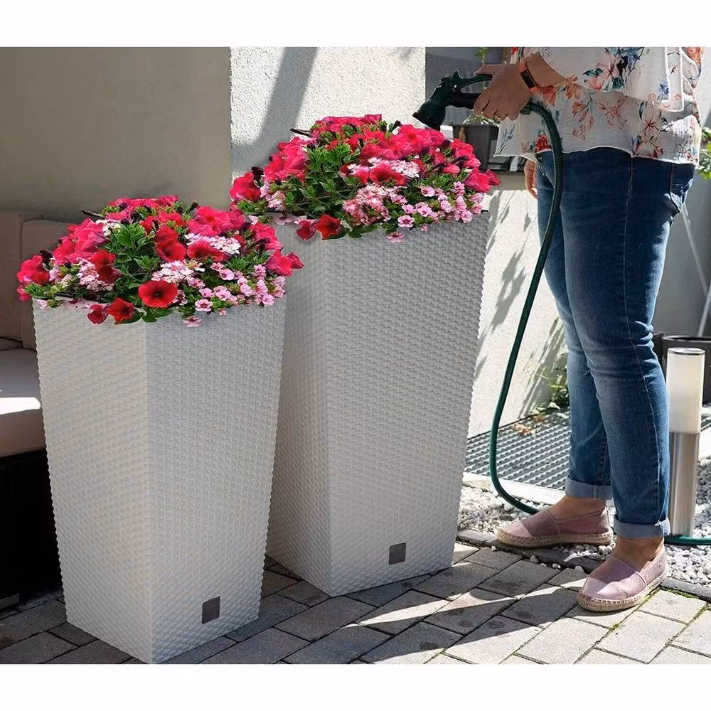 SPETLEK White Plastic Indoor Outdoor Plant Pot/Planter, Diameter: 42 cm – 3
