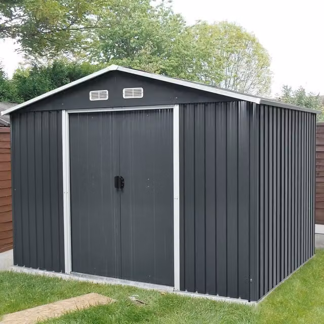 Agadon Modern Metal Gable Roof Shed in Anthracite Grey