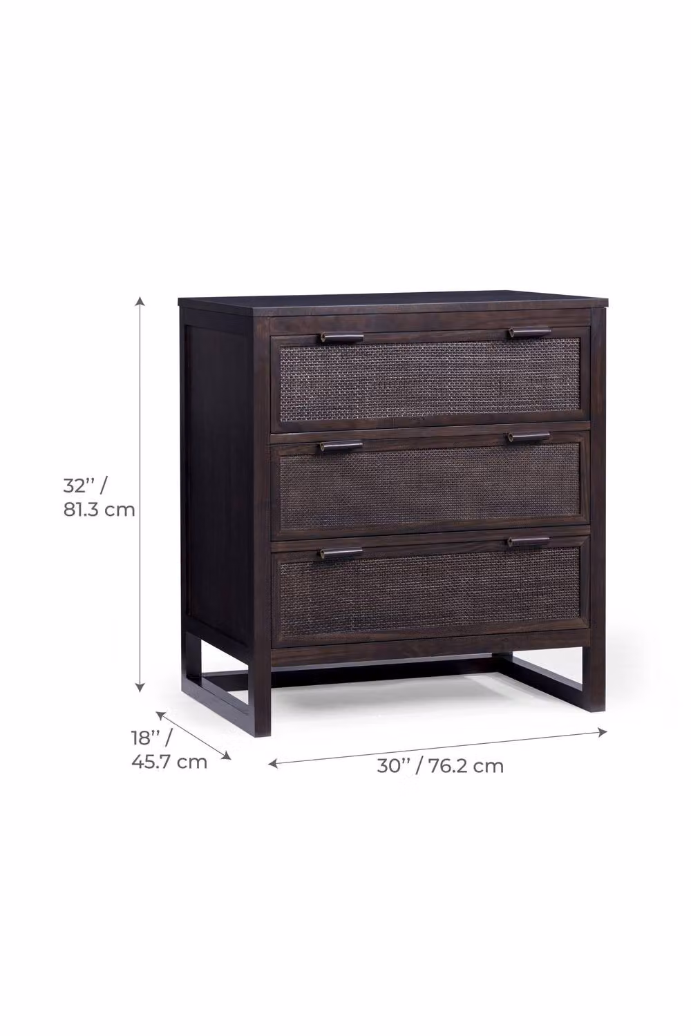 Teamson Home Hatteras Bedroom Dresser in Brown with Rattan Details, W: 76 cm, D: 34 cm, H: 79.3 cm – 5