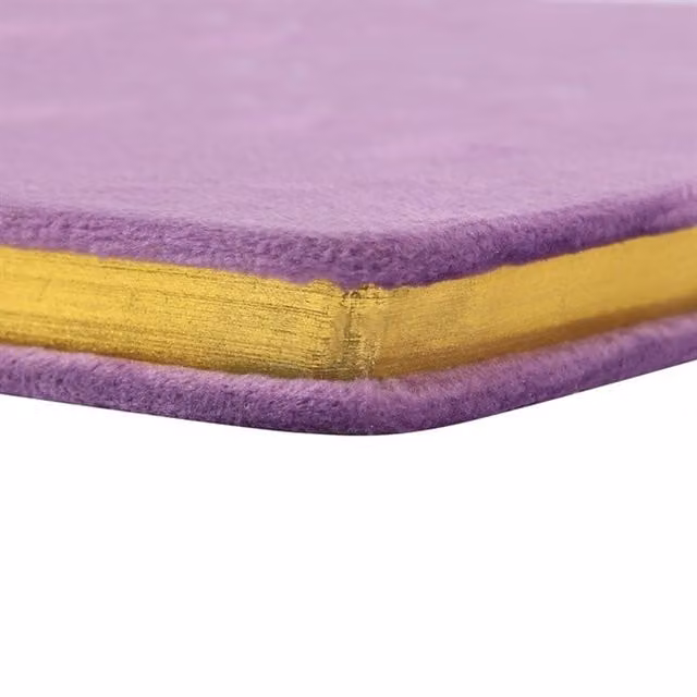 KDMK Purple Velvet Softcover Lined Notebook with Gold and White Accents