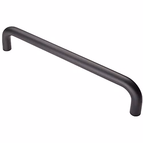 Loops Round D Bar Pull Handle in Matt Black, 319 x 19 mm with 300 mm Fixing Centres