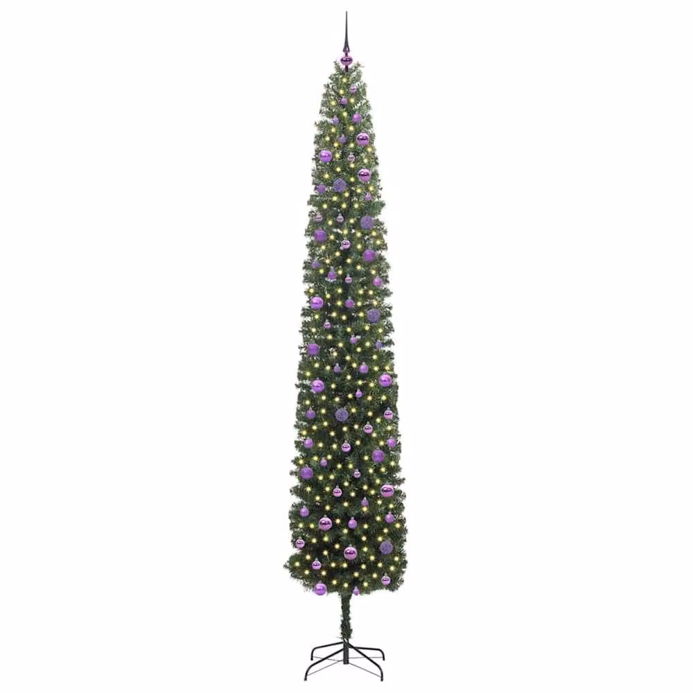 Berkfield Home Artificial Green Christmas Tree with 300 Warm White LEDs and Stand, Height: 270 cm – 3