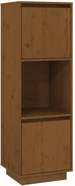 Berkfield Home Honey Brown Solid Wood Pine Highboard, W/D/H: 38 x 35 x 117 cm