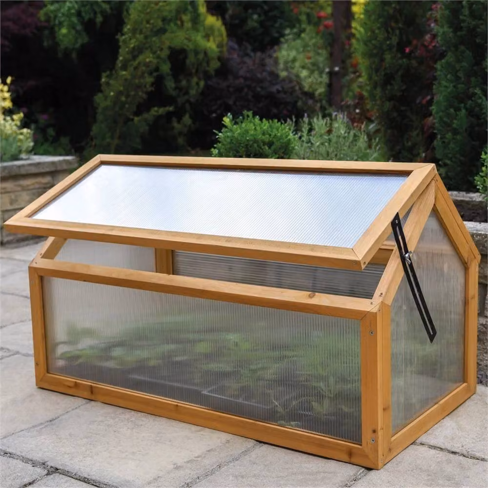 Nordara Garden Grow Brown Wooden Cold Frame with Clear Polycarbonate Lid, 0.6m2 – 2