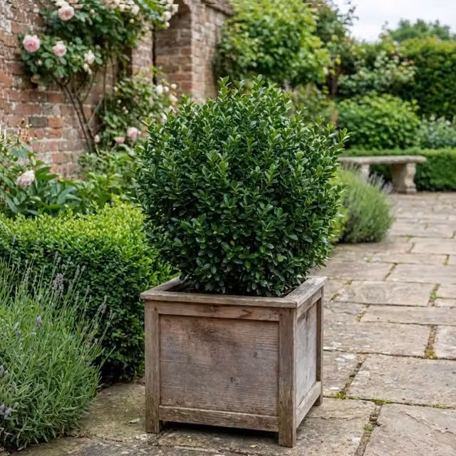 Plants By Post Euonymus Microphyllus Dark Green Box Hedge Shrub, 2L