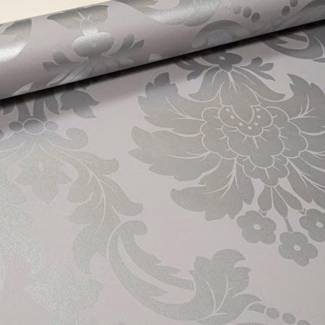 Arthouse Grey and Silver Vintage Floral Damask Metallic Botanical Wallpaper