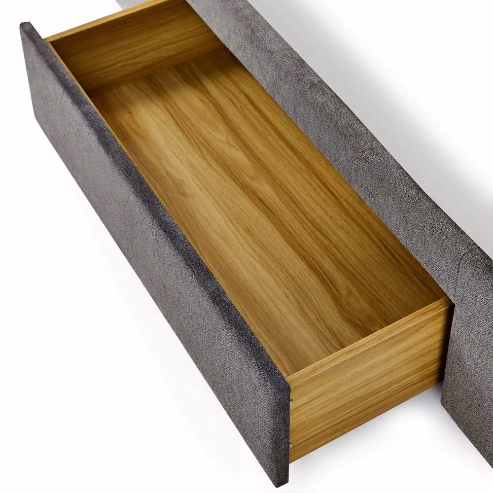 Cheshire Citrine Upholstered 4 Drawer Storage Bed in Grey, King Size 150 x 200 cm – 4