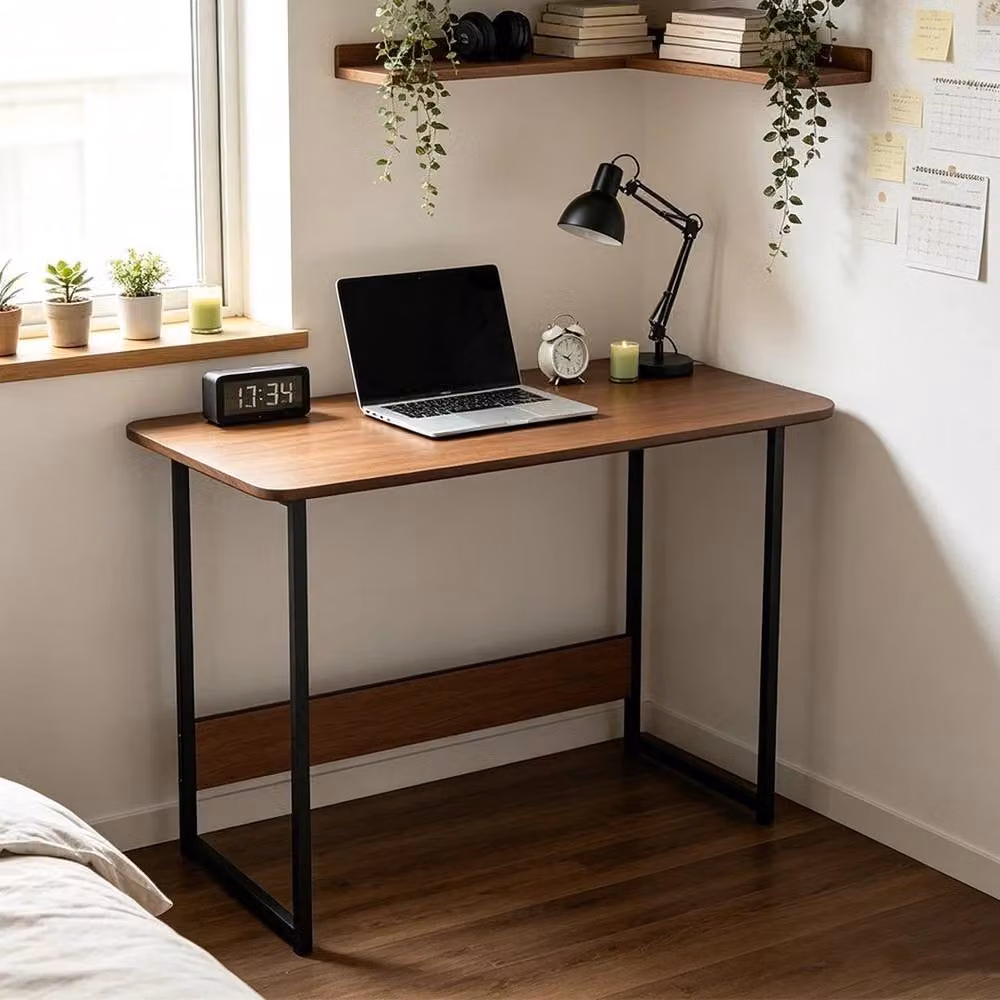 FORGEVIO Modern Computer Desk in Black and Brown – 3