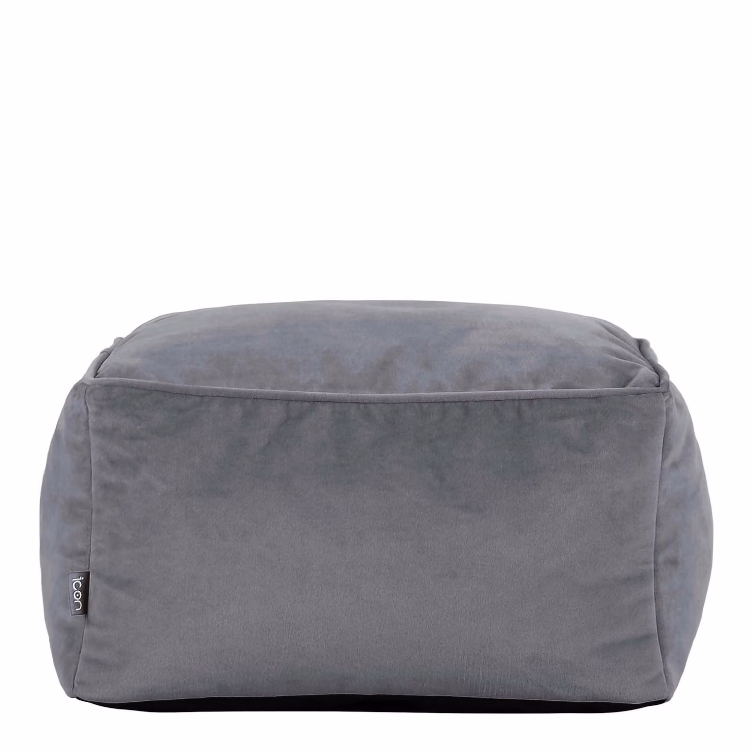 icon Amara Velvet Square Bean Bag Footstool in Charcoal Grey – 3