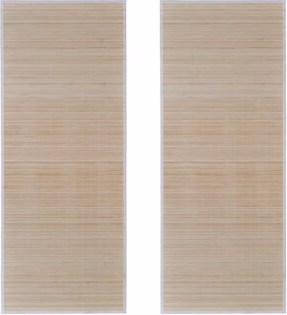 Berkfield Home Rectangular Natural Bamboo Rugs, 2 Pack, Beige, W/L: 120 x 180 cm – 1