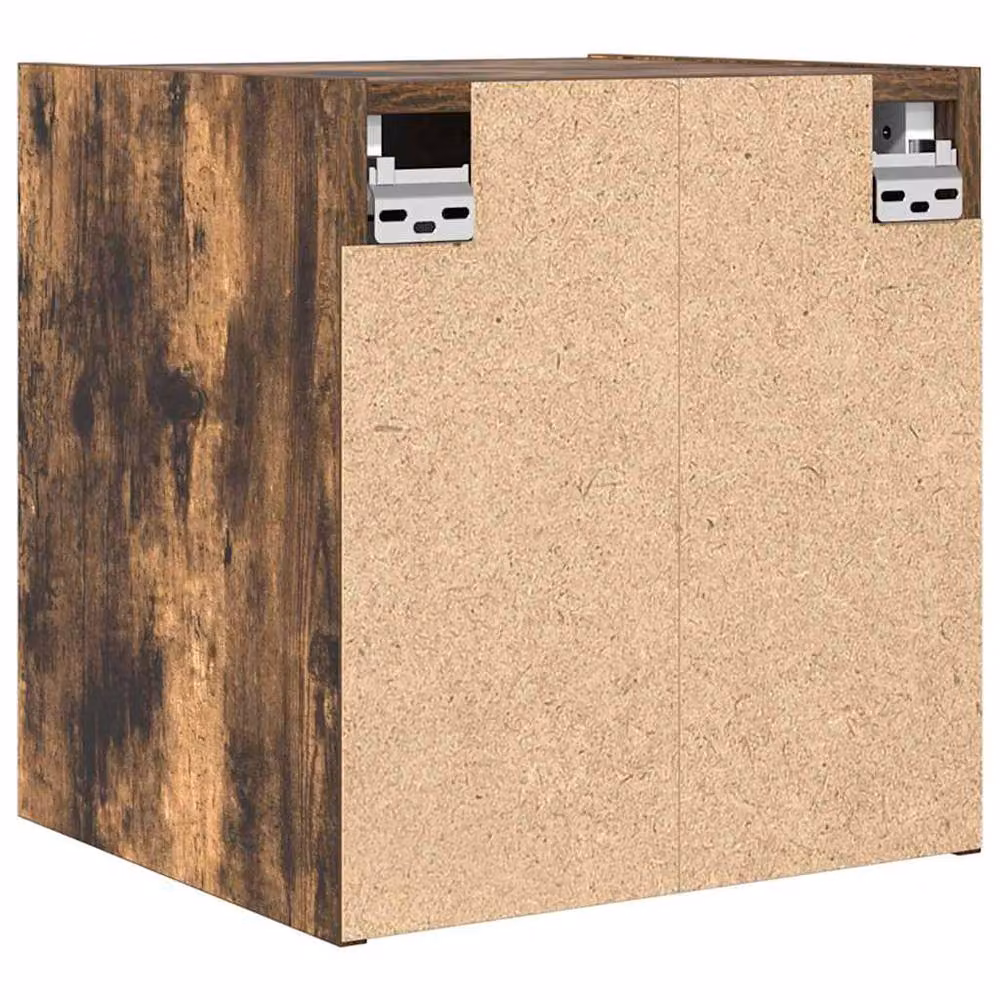 Berkfield Home Set of 2 Wall-Mounted Bedside Cabinets in Smoked Oak Brown, W/D/H: 38 x 34 x 40 cm – 7