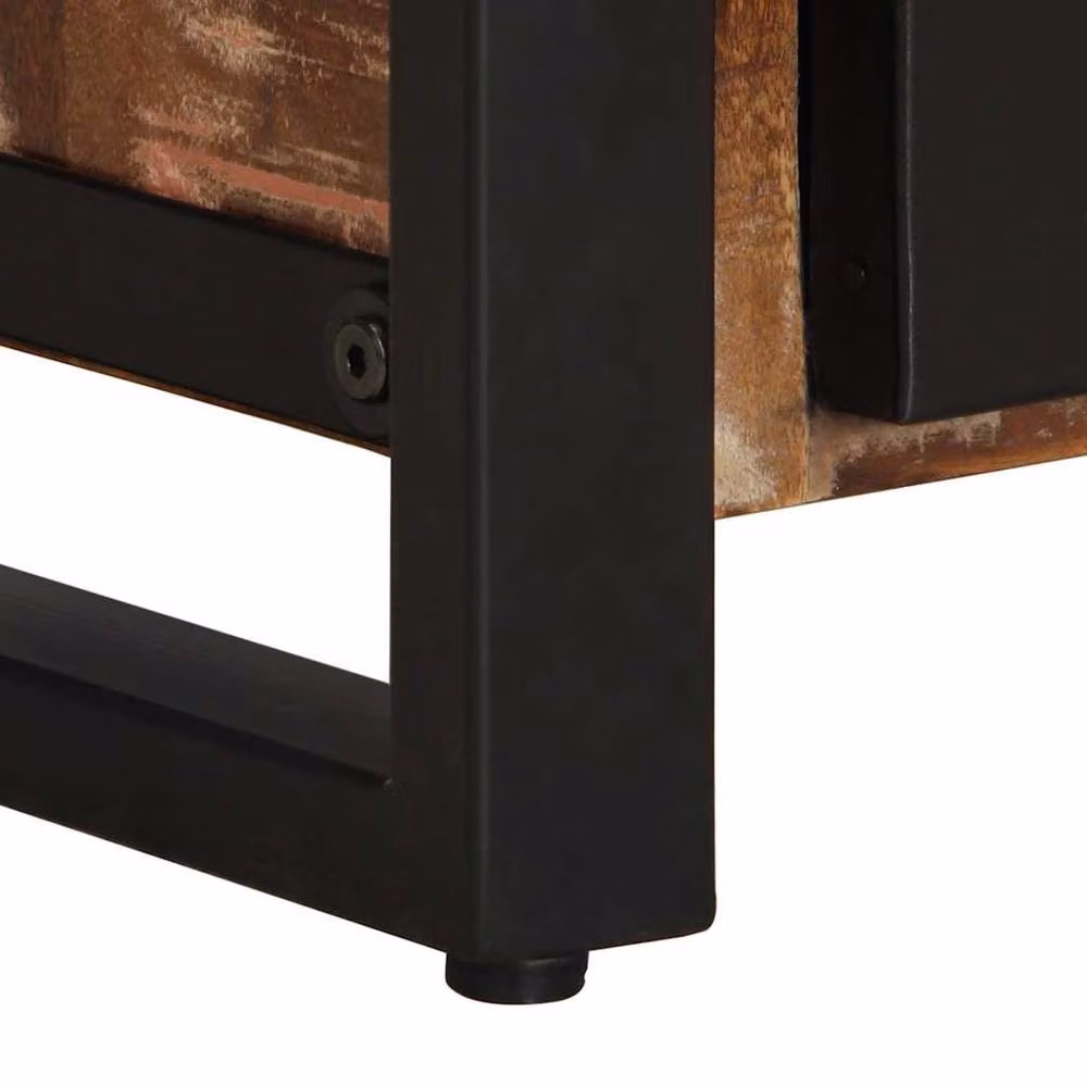 Berkfield Home Beautiful Multicolour Industrial Bedside Cabinet in Reclaimed Solid Wood, W/D/H: 40 x 30 x 51 cm – 5