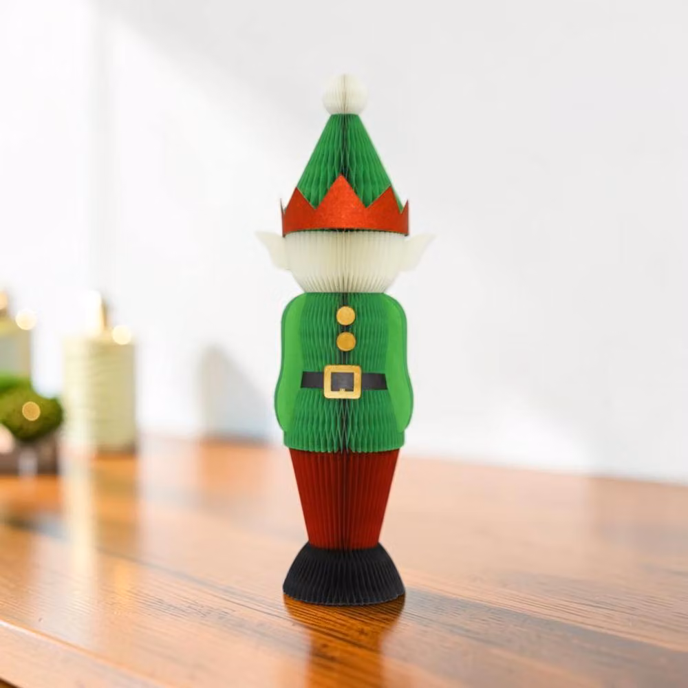 Four Candle Traditional Paper Elf Christmas Decoration, Multicolour, Height: 100 cm – 2