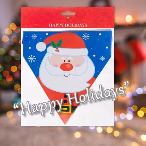VFM e-Store Multicolour Christmas Paper Bunting with Santa, Snowman, Gingerbread, Bear and Penguin Designs, W: 29.3 cm x H: 22.4 cm – 5